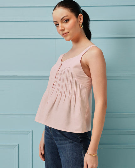 Qazmi Women's Cotton Linen Tank Top
