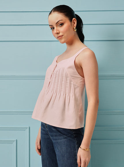 Qazmi Women's Cotton Linen Tank Top