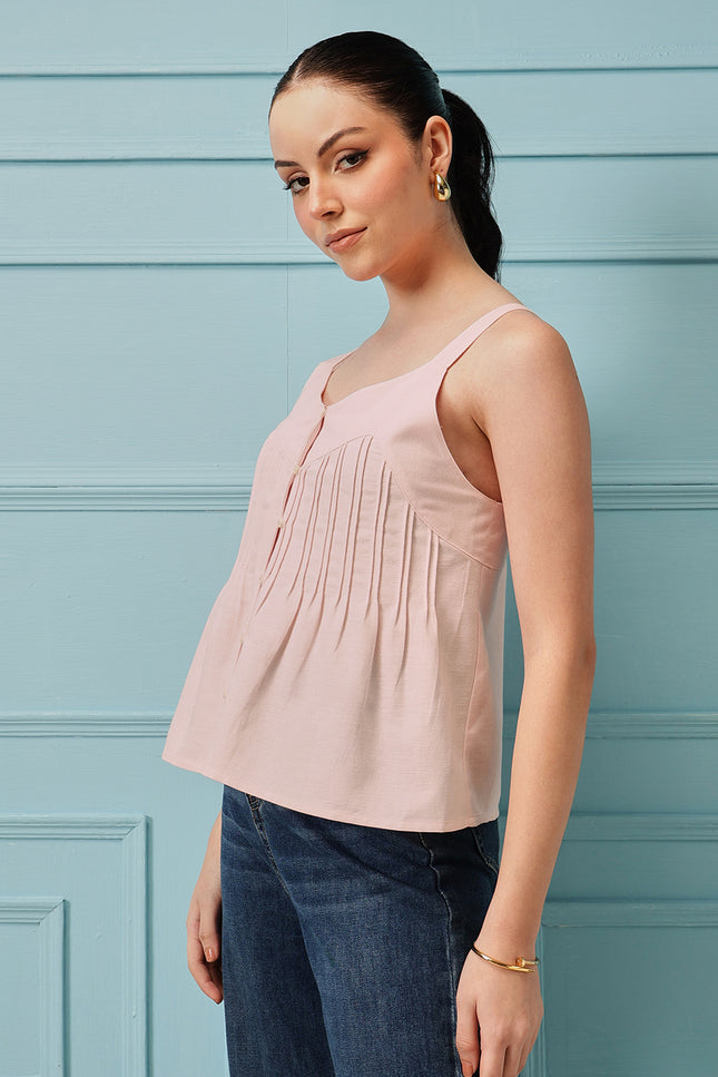 Qazmi Women's Cotton Linen Tank Top
