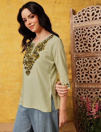 Qazmi Women's Kashmiri Aari Work Kurti