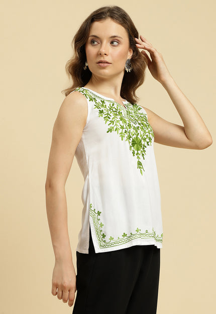 Aari Sleeveless Short Kurti For Women