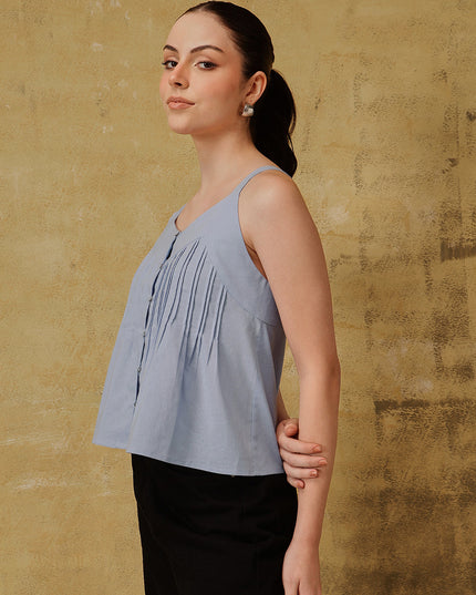 Qazmi Women's Cotton Linen Tank Top