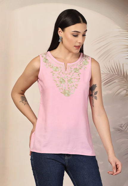 Nadia Sleeveless Short Kurti For Women