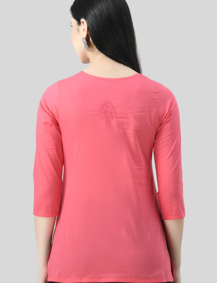 Self Chikan Short Kurti For Women