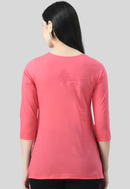 Self Chikan Short Kurti For Women