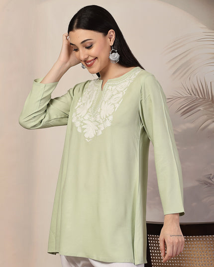 Pista Green Aari Co-Ord Set Set for Women