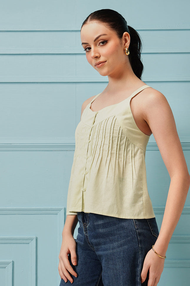 Qazmi Women's Cotton Linen Tank Top