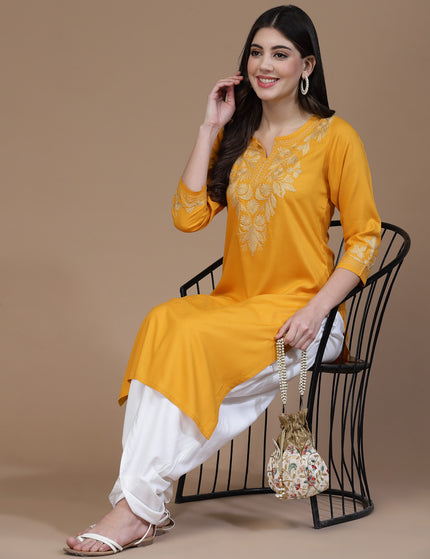 Mehak Mustard Long Kurti For Women