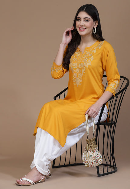 Mehak Mustard Long Kurti For Women
