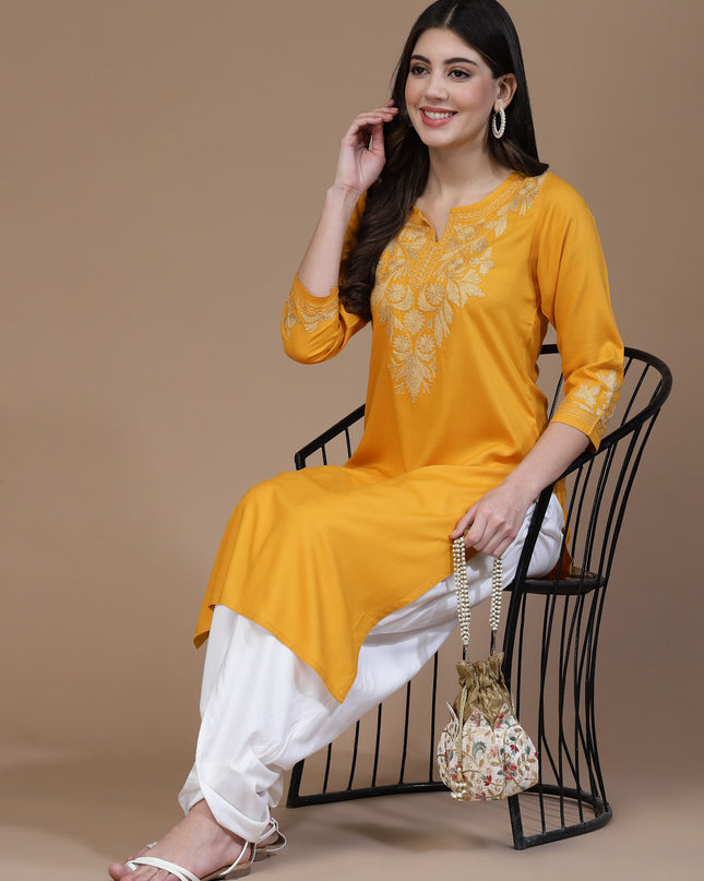 Mehak Mustard Long Kurti For Women