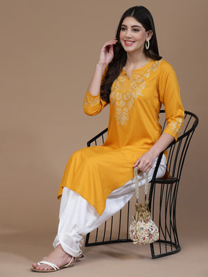 Mehak Mustard Long Kurti For Women
