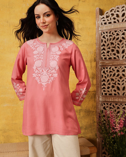 Qazmi Women's Kashmiri A-Line  Flared Kurti