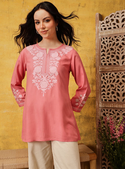 Qazmi Women's Kashmiri A-Line  Flared Kurti