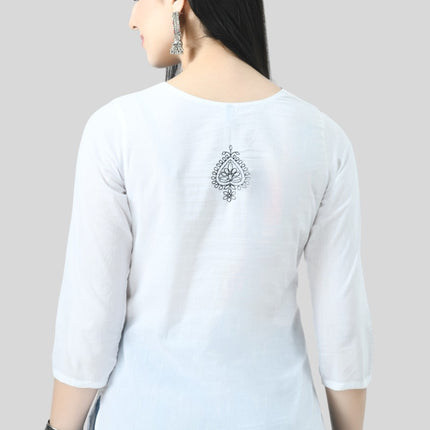 Chikan Short Kurti For Women