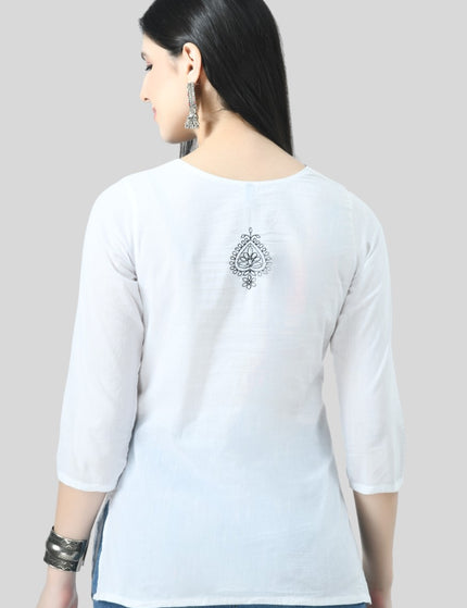 Chikan Short Kurti For Women