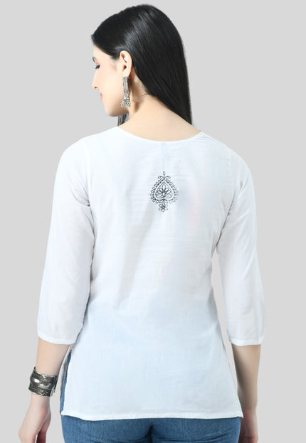 Chikan Short Kurti For Women