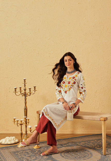 Mahnaz Aari Long Kurti For Women
