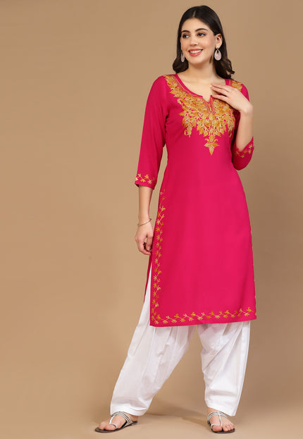 Zeenat Aari Pink Long Kurti For Women