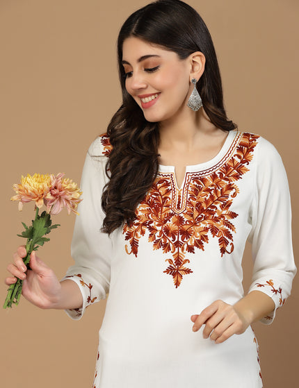 Off White Kerry Long Kurti For Women
