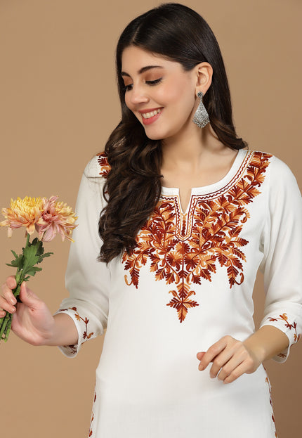 Off White Kerry Long Kurti For Women