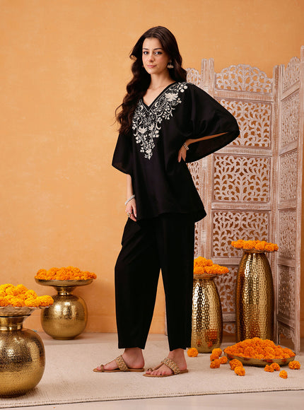 Qazmi Parvin Kashmiri Zari Work Kaftan CoOrd Set