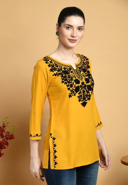 Mayra Aari Embroidered Short Kurti For Women