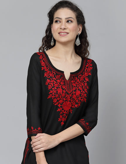 Black Maron Aari Long Kurti For Women