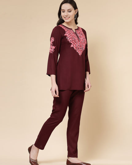 Ayesha Wine Co-Ord Set
