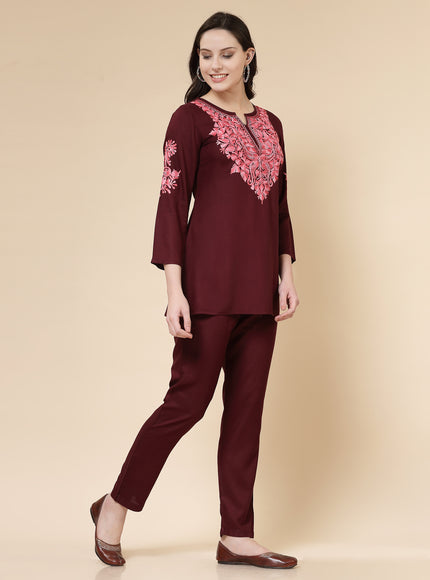Ayesha Wine Co-Ord Set
