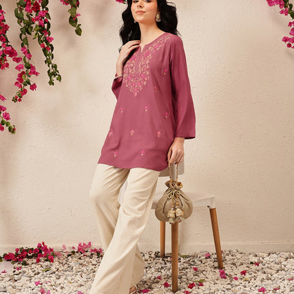 Qazmi Women's Kashmiri A-Line  Flared Kurti