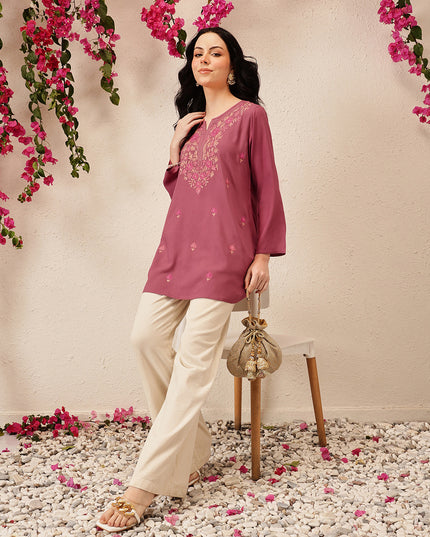 Qazmi Women's Kashmiri A-Line  Flared Kurti
