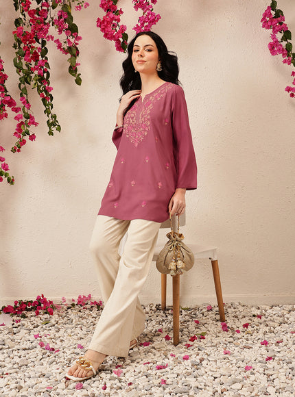 Qazmi Women's Kashmiri A-Line  Flared Kurti