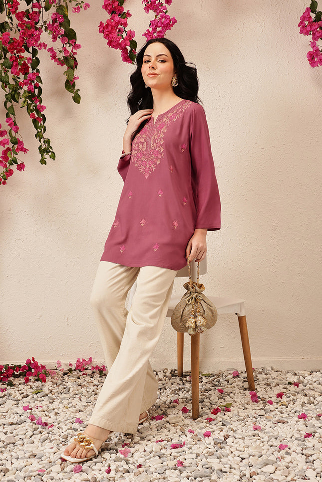 Qazmi Women's Kashmiri A-Line  Flared Kurti