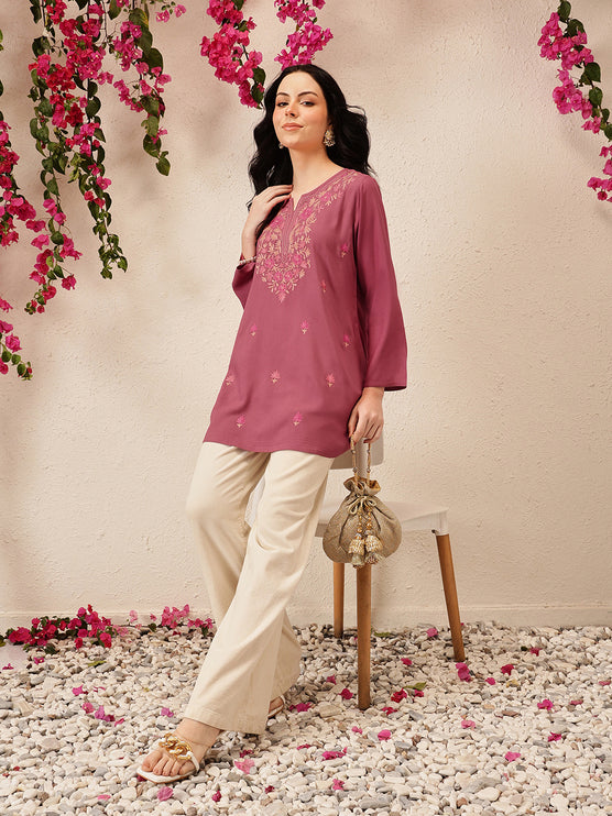 Qazmi Women's Kashmiri A-Line  Flared Kurti