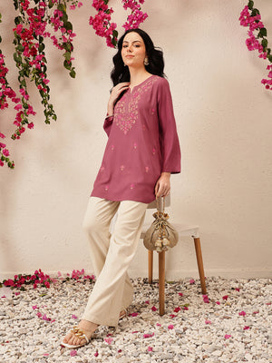 Qazmi Women's Kashmiri A-Line  Flared Kurti