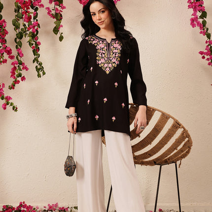 Qazmi Women's Kashmiri A-Line  Flared Kurti