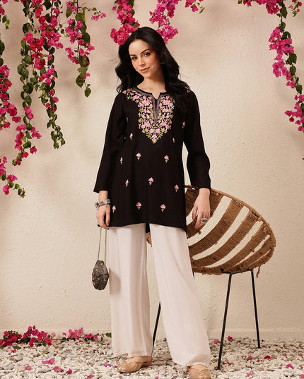 Qazmi Women's Kashmiri A-Line  Flared Kurti