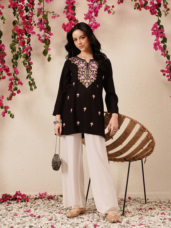 Qazmi Women's Kashmiri A-Line  Flared Kurti