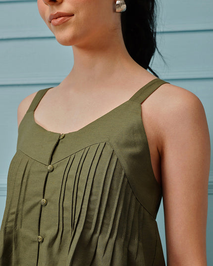 Qazmi Women's Cotton Linen Tank Top