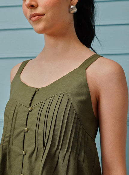 Qazmi Women's Cotton Linen Tank Top