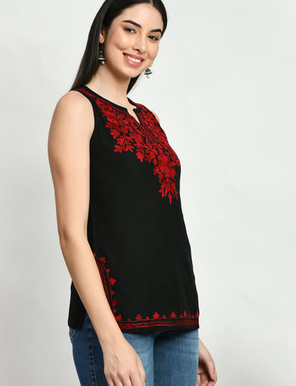Aari Sleeveless Short Kurti For Women