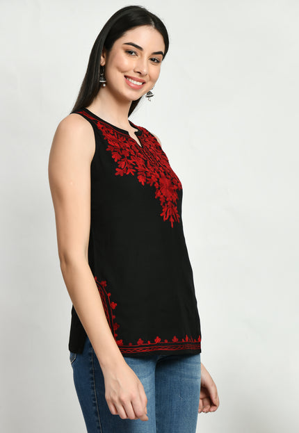 Aari Sleeveless Short Kurti For Women