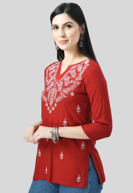 Chikan Short Kurti For Women