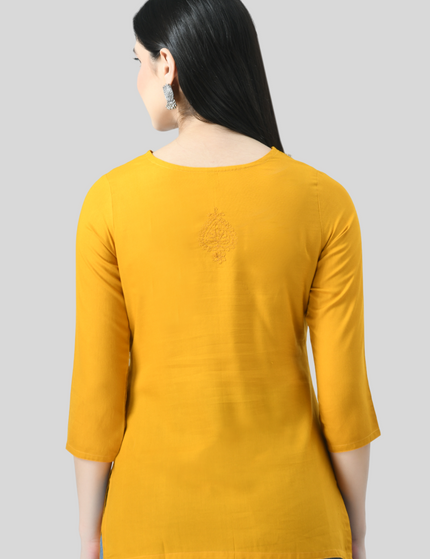 Self Chikan Short Kurti For Women