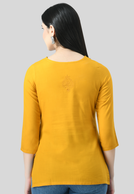 Self Chikan Short Kurti For Women