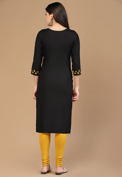 Black Kerry Long Kurti For Women