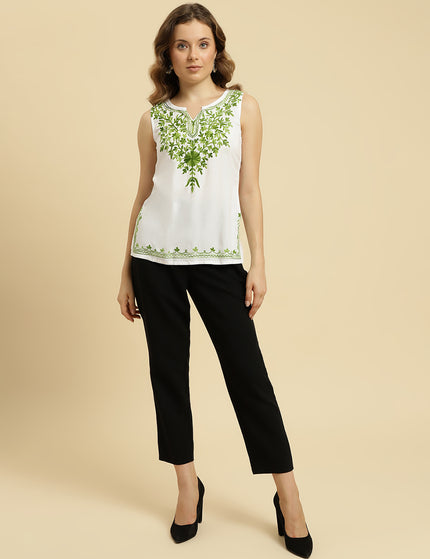 Aari Sleeveless Short Kurti For Women