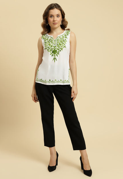 Aari Sleeveless Short Kurti For Women