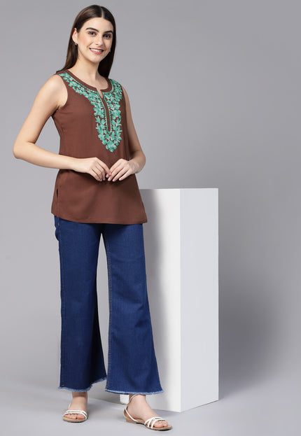 Amaira Sleeveless Short Kurti For Women