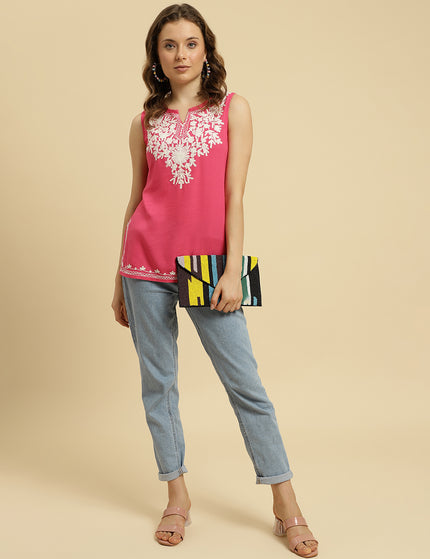 Aari Sleeveless Short Kurti For Women